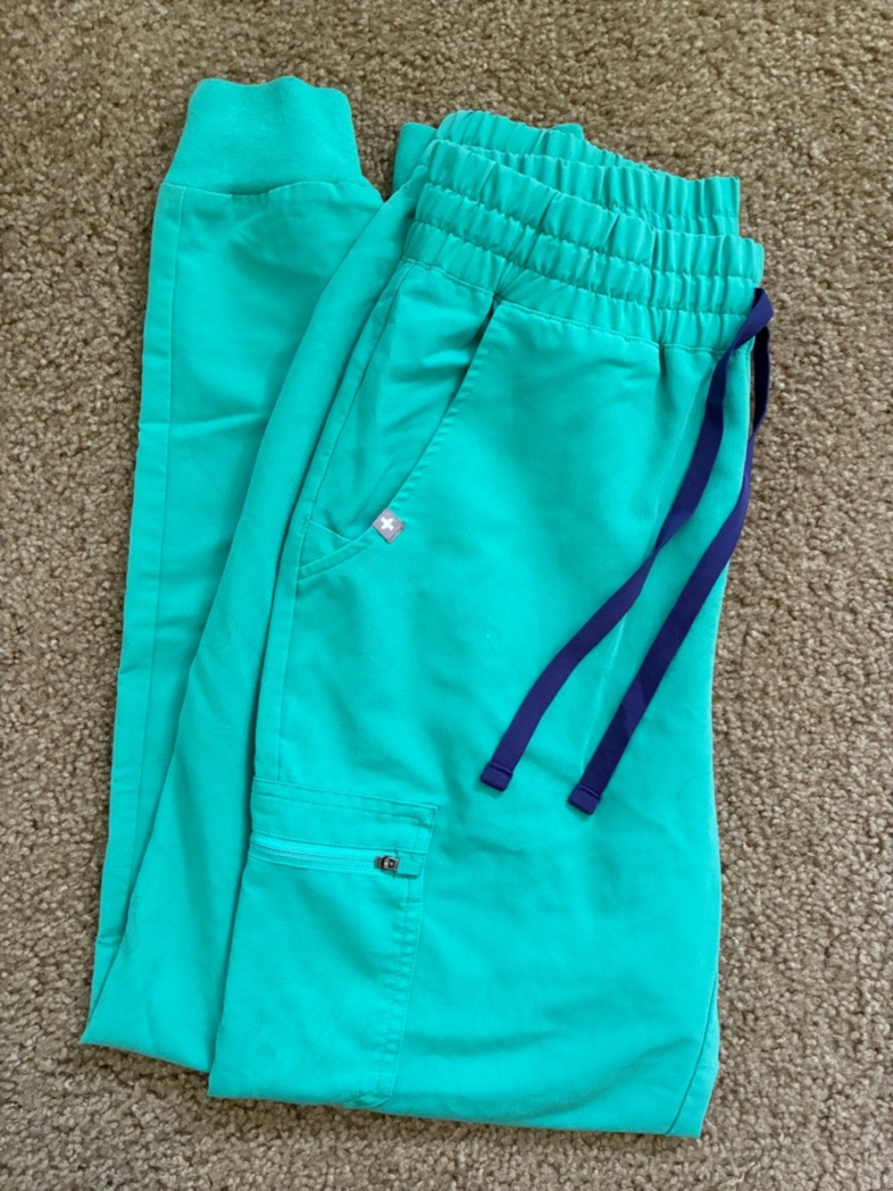 Figs Scrunch Waist Zamora Jogger Surgical Green Women’s Small Scrub Pants